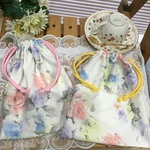 【新】薔薇の巾着23×20❤️携帯、お財布、入れに