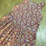 【SALE】送料無料　花コーデュロイのワンピース　(着丈は最長116㎝までのお好み仕上げ)