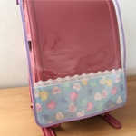 再販【受注製作】女の子向け♡切替柄と縁取りが選べる＊透明ランドセルカバー