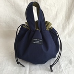 国産帆布の巾着バックnavy×khaki