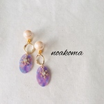 purple♡雪の結晶イヤリング/ピアス