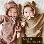 再入荷 名入り くまさんロンパース くすみカラー ベビー服 ハンドメイドマーケット Minne