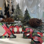 オシャレな クリスマス イニシャルオブジェ【Xmas】【ポインセチア】