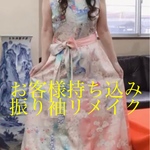 お客様持ち込み　振り袖リメイクドレス　オーダー