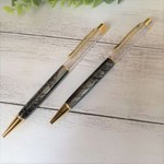 2本）黒　大理石風　ハーバリウムボールペン　ハーバリウム　レジン　レジン液　ボールペン　封入 封入素材　