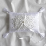 【手作りキット】フラワーモチーフレースリングピロー／ホワイト