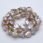 連40cm 大粒 淡水パール バロック ケシ ピンクオレンジ系 真珠 パール 素材 パーツ ビーズ