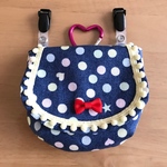 名入れ可 移動ポケット♡カツラギ  インディゴ　ベビーイエローポンポン