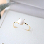 “ snow white “ ホワイトオニキス6mm 華奢リング