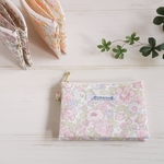 ＜ミニサイズ＞整理上手さんのPAIRポーチ*リバティBetsyピンクラベンダー/パスケース/カードケース/小銭入れ