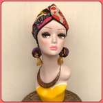 一点もの リバーシブル アフリカン ターバン ヘアターバン ヘアバンド レトロポップ ボヘミアン