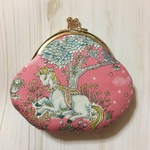 【送料込】ペガサス柄のがま口　ピンク