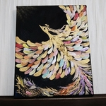 風水開運絵画＊幻の虹色鳳凰　最強パワー鳳凰　宇宙　全体運　レインボー