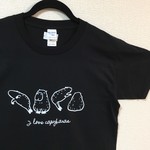 ゆる～いカピバラの横並びTシャツ ブラック メンズ LLサイズ