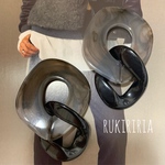 RUKIRIRIA # 398 大人気 クリアブラックチェーン×ブラックチェーンピアス  大ぶりピアス 大ぶりイヤリング 