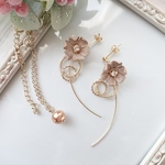 クリスマスローズ スワロパール ネックレスset クリスマス　コフレ イヤリング ピアス ノンホールピアス パール パーツ変更 花　ラッピング対応