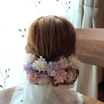 髪飾り　ヘアード   ヘッドドレス　成人式　ウェディング　和装　 フラワー　紫陽花　かすみ草　七五三