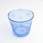 東京切子（花切子）グラス　千代紙　青