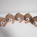 【b様オーダー品】クマのミニがま口5点セット＊カフェオレ＊