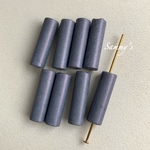 ヴィンテージ ブルー×パープルラスター パイプビーズ 20mm 8本set
