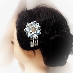 つまみ細工 プリンセスフラワー キラキラのヘアコーム