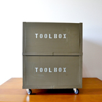  木箱 ミリタリー wood box 2段セット キャスター付