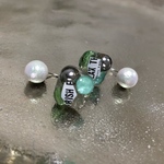 ミントなラウンドピアス