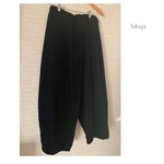 ki様ご注文品 黒コーデュロイのワイドタックパンツ