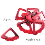 送料無料 ★ Fake Stone Beads マーブルレッド ８pcs　20-V