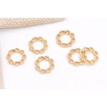 送料無料 30個 チャームパーツ チェーンリング 15×15mm ゴールド【30ヶ】 M2661