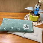 📍セール📍小豆カイロ  渋グリーン コール天生地×ダブルガーゼ