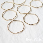 6pcs ウェーブリング ゴールド