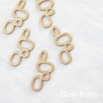 4pcs 不規則デザインチャーム マットゴールド
