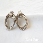 2pcs ピアスパーツ トリプルリング シルバー