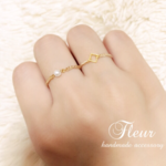 【再販69】＊square motif＊ gold chain ring accessory