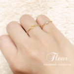 【再々々々販】＊diamond motif＊ gold chain ring accessory
