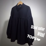 Stand collar WOOL top's