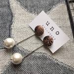 パイソンピアス×コットンパールキャッチピアス・イヤリング