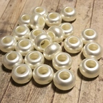 20個 11mm×9mm プラスチック ビーズ パール