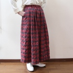 タックフレアパンツ レッド