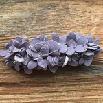 革花のバレッタ(ビーズ）金具7cm　薄紫