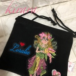 ロラライハリス刺繍巾着ポーチ