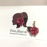 紙で作る くすみ ピンク ミニ薔薇 イヤリング・ピアス【色違い有り】誕生日  プレゼント クリスマス バラ 