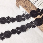 ＊再入荷＊1m 綺麗 花 フラワー ケミカルレース ブレード 黒 BK191205 ハンドメイド 手芸 素材 材料 DIY