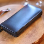 なんと!!ネイビー＋+黒 本革 長財布