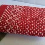 刺し子ふきん　十字花デザイン