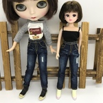ブライス、りかちゃん　ダメージ加工付きジーンズ　