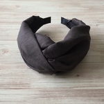 クロスターバン型カチューシャ（リネン・ブラウン）