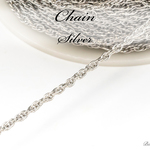 CH-9【2.5mm】＊ダブルあずきチェーン＊3m＊【シルバー】あずき 小豆 チェーン ネックレス ブレスレット