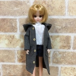 リカちゃん☆フード付きコート　グレー